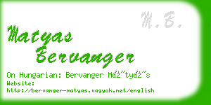 matyas bervanger business card